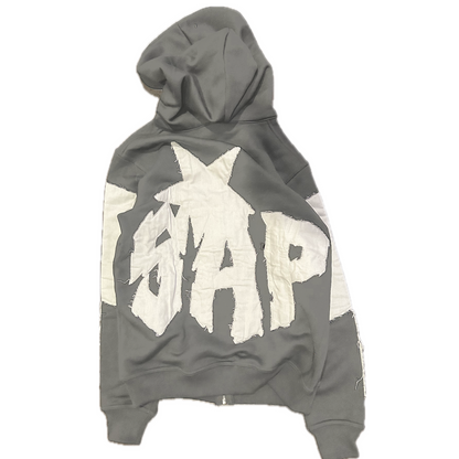 GREY STORM FULL ZIP UP HOODIE