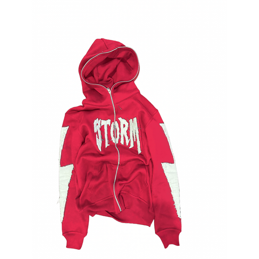 PINK STORM FULL ZIP UP HOODIE