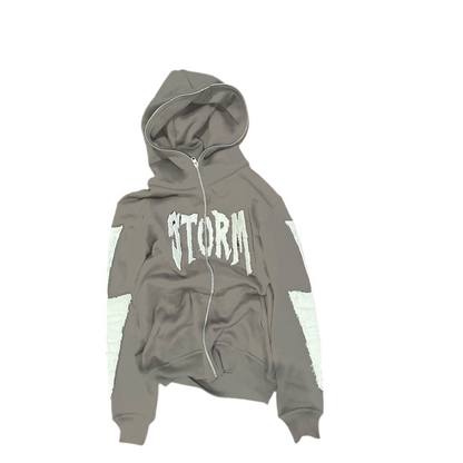 SWEAT À CAPUCHE À ZIP COMPLET GREY STORM