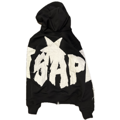 STORM BLACK FULL ZIP UP HOODIE